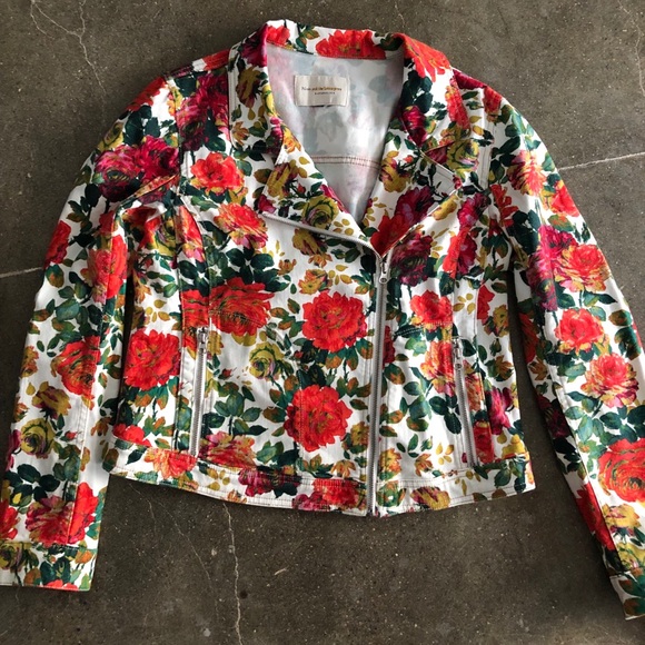 Anthropologie Jackets & Blazers - Pilcro Floral-Printed Moto Jacket